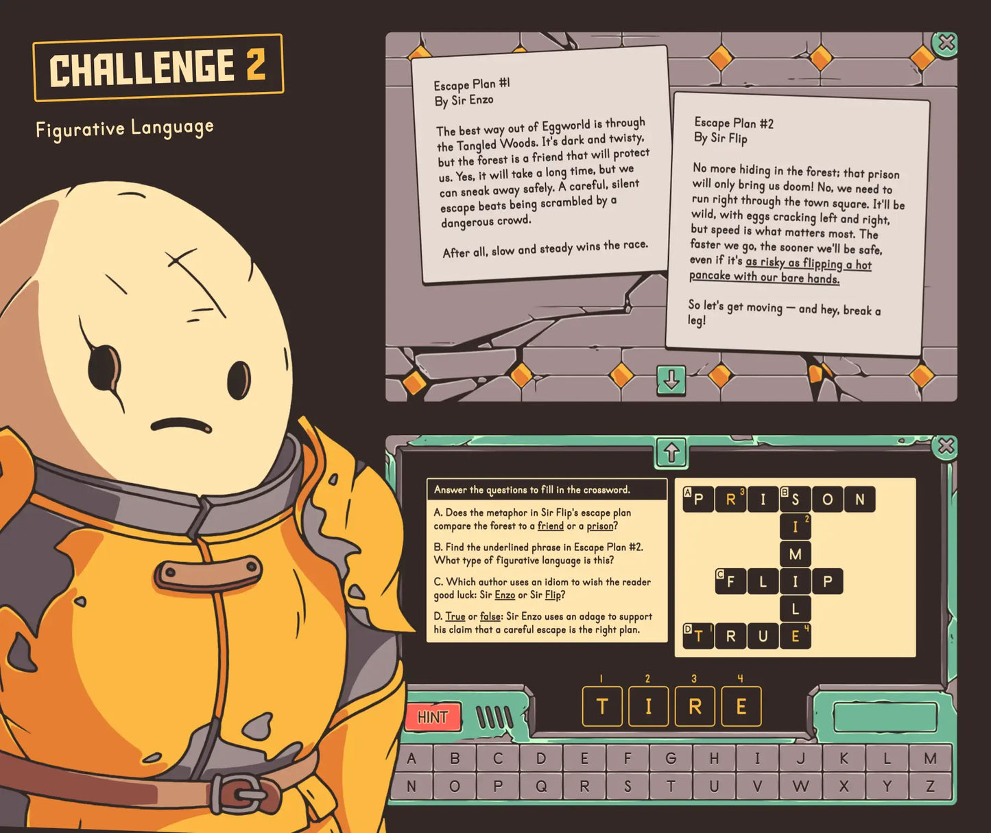 Online 4th grade figurative language game with an Easter theme.