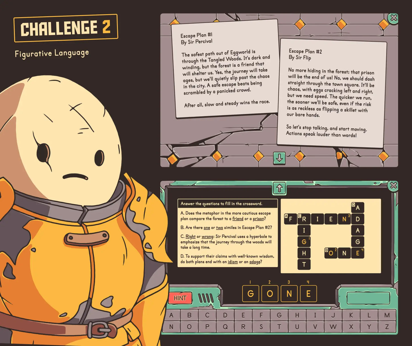 Online 5th grade figurative language game with an Easter theme.