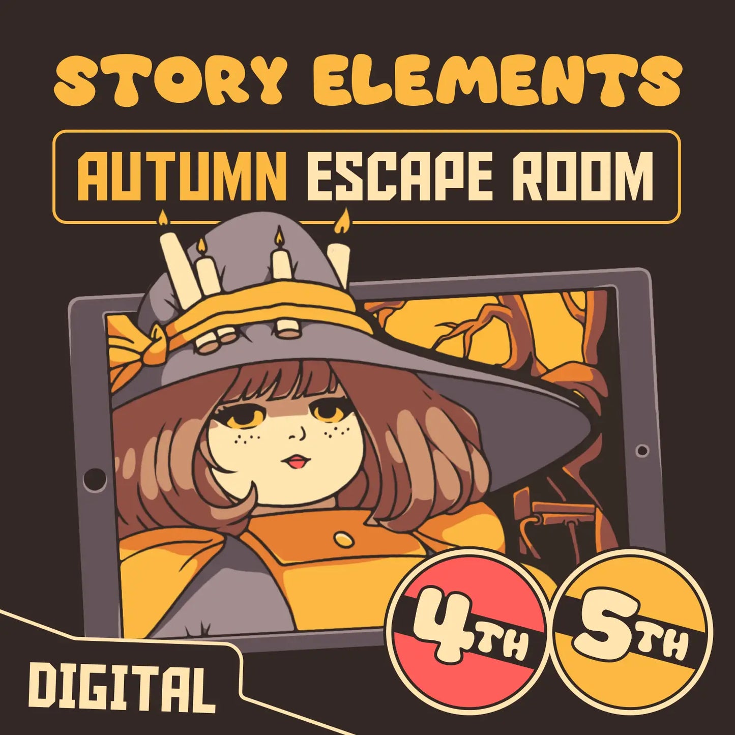 Cover image for "Puzzle Punks: The Hasty Harvest" — a digital 4th & 5th grade fall story elements escape room.