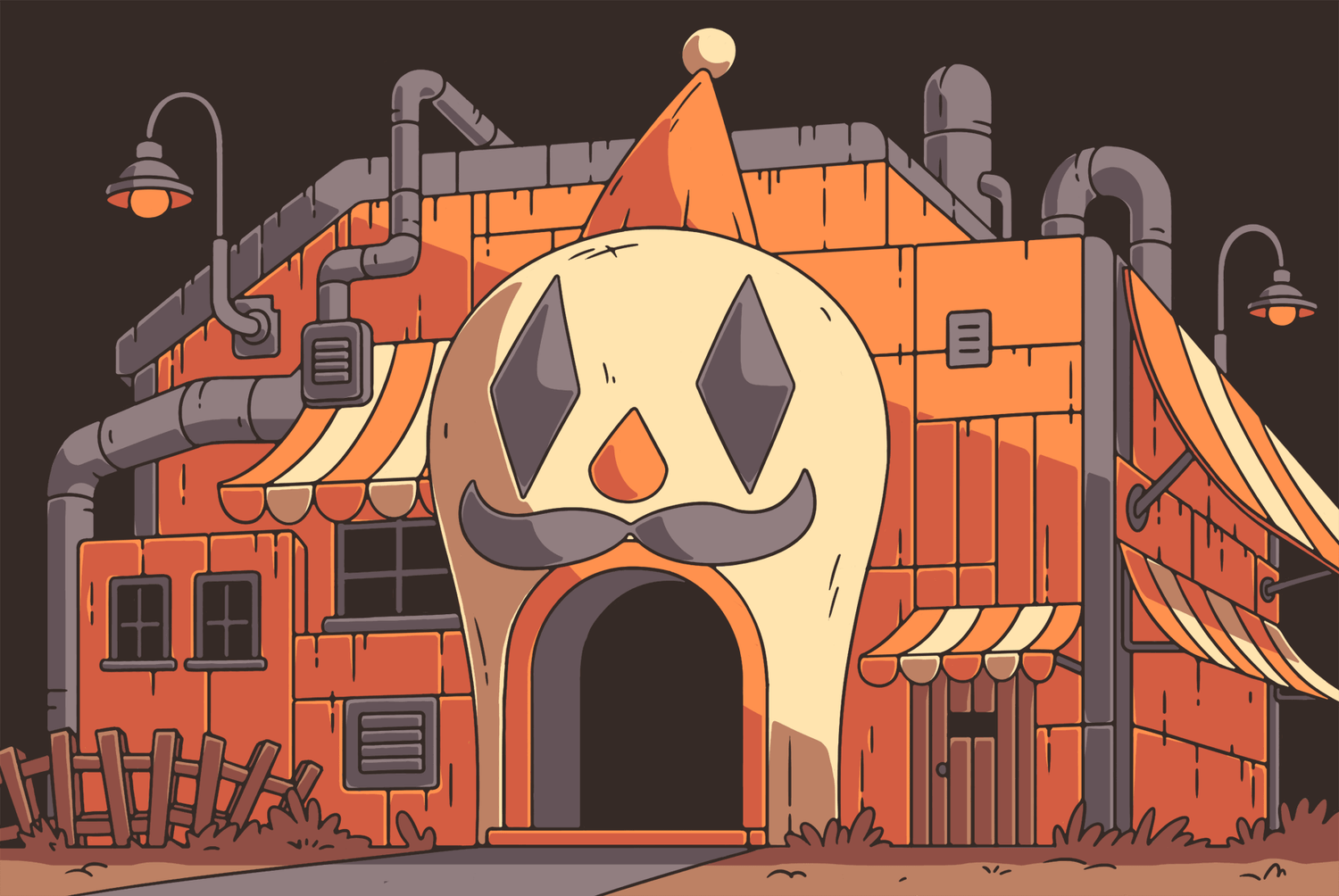 Frederick's funhouse, the setting of Puzzle Punks' Halloween escape rooms.