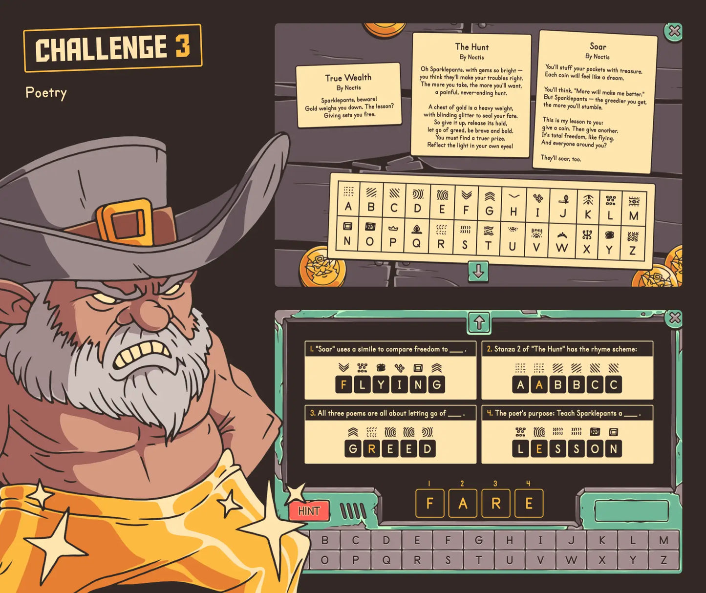 Digital 5th grade St. Patrick's Day poetry activity for test prep, with a cryptogram puzzle.