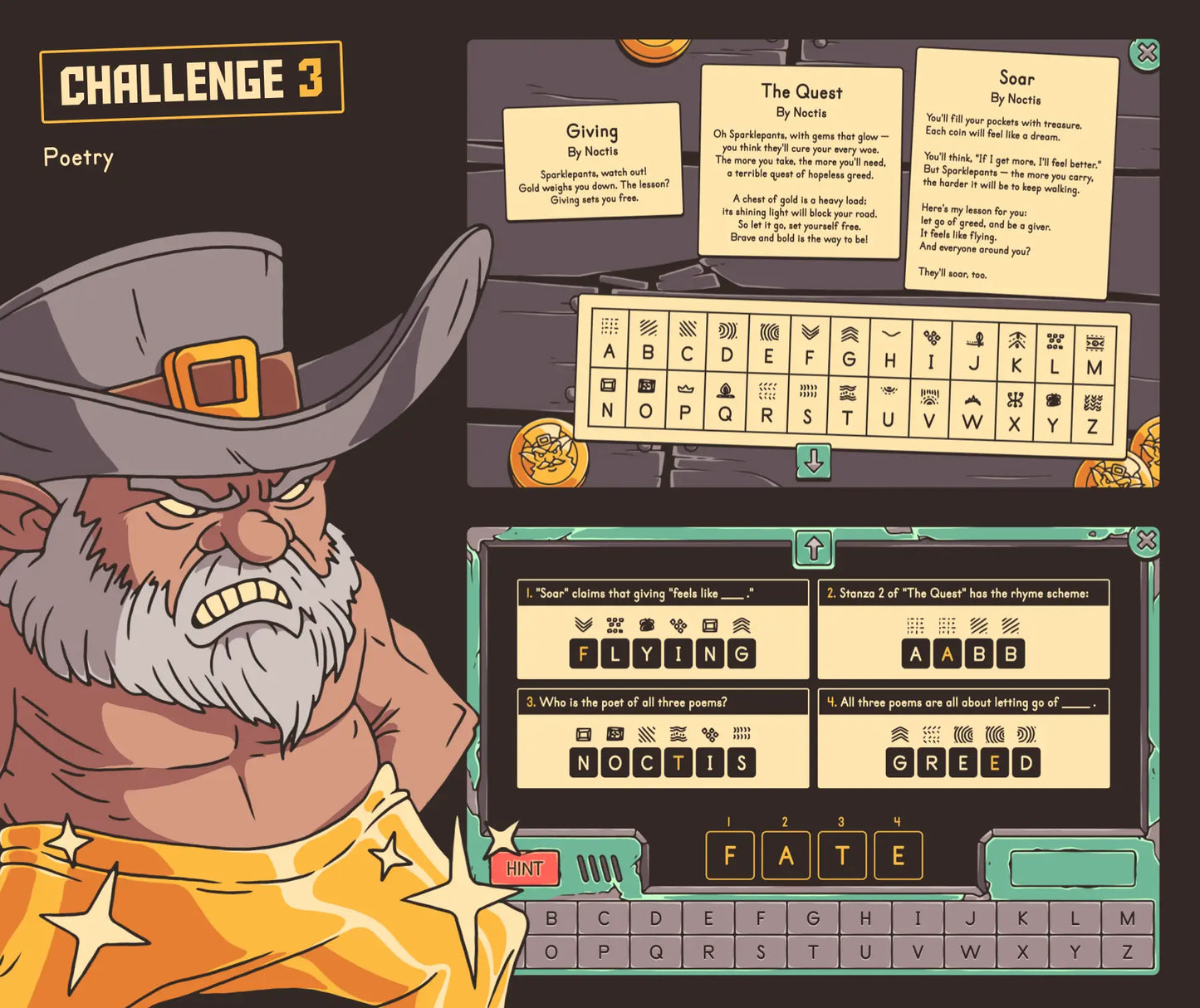 Digital 4th grade St. Patrick's Day poetry activity for test prep, with a cryptogram puzzle.
