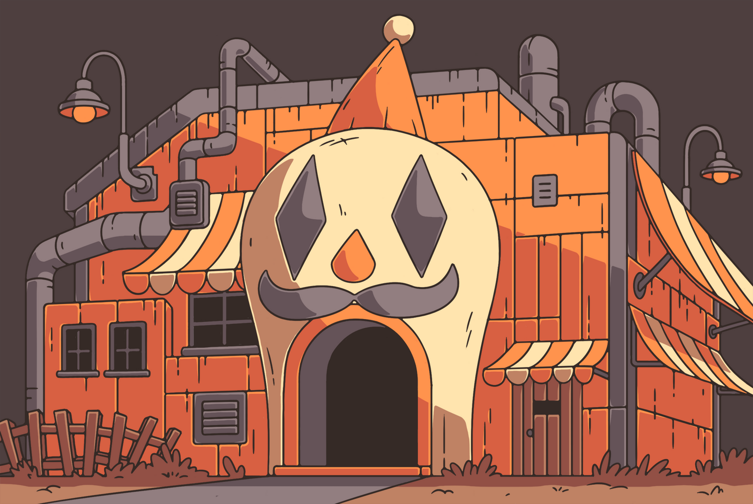 Frederick's funhouse, the setting of Puzzle Punks' Halloween escape rooms.