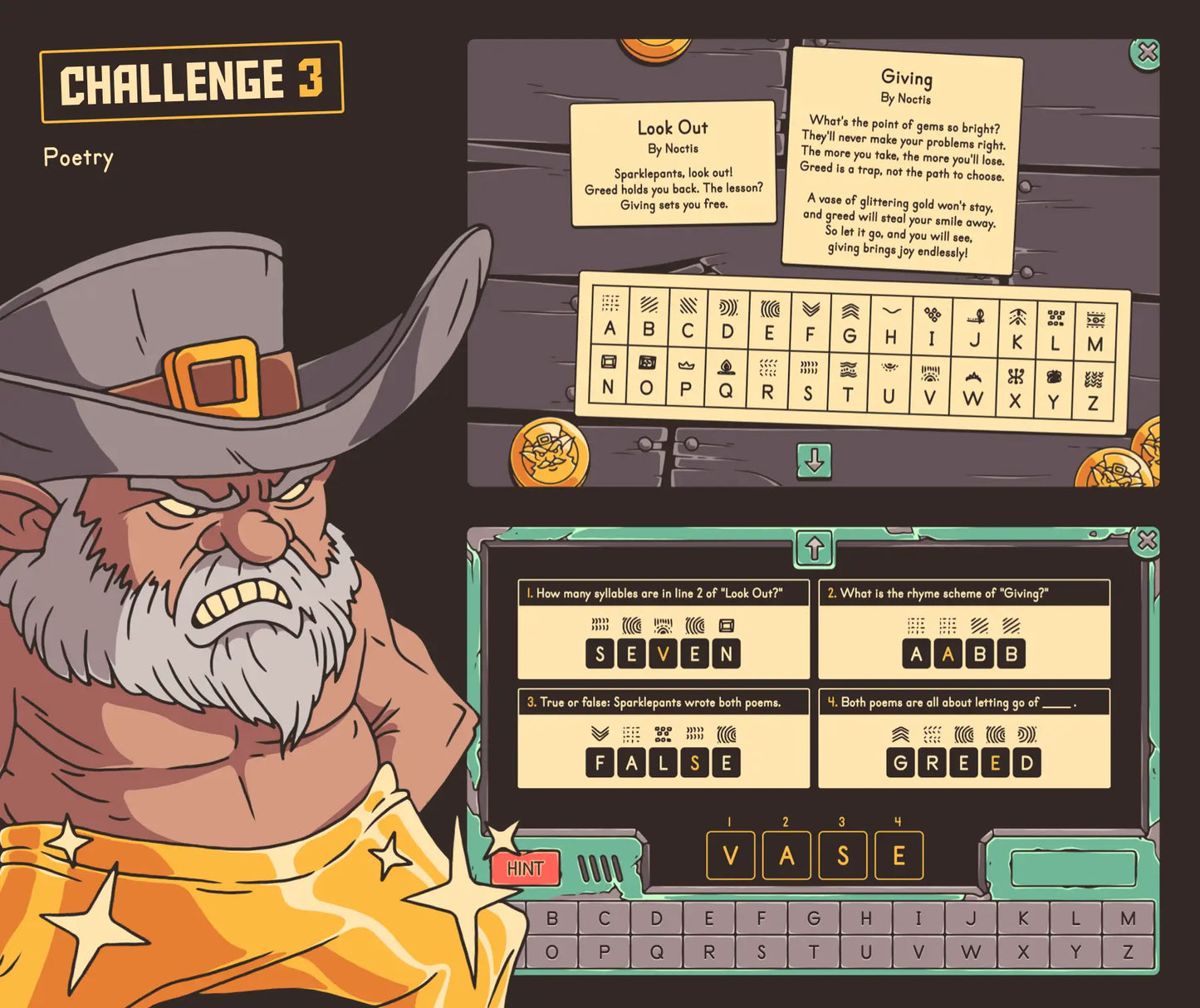 Digital 3rd grade St. Patrick's Day poetry activity for test prep, with a cryptogram puzzle.