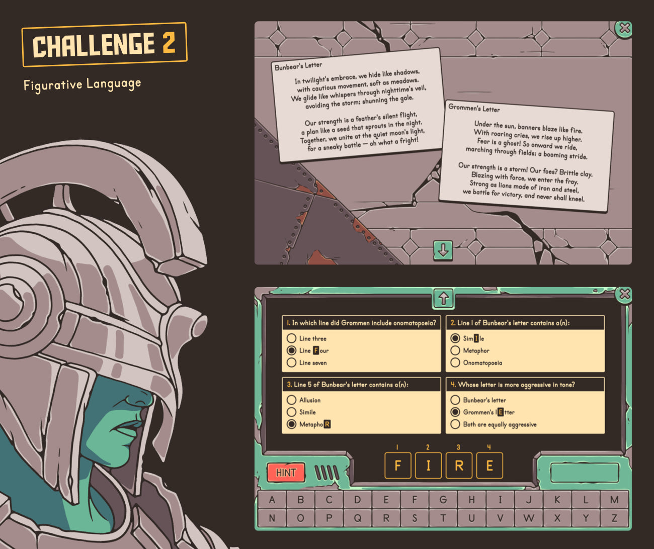 Digital figurative language activity with multiple-choice questions.