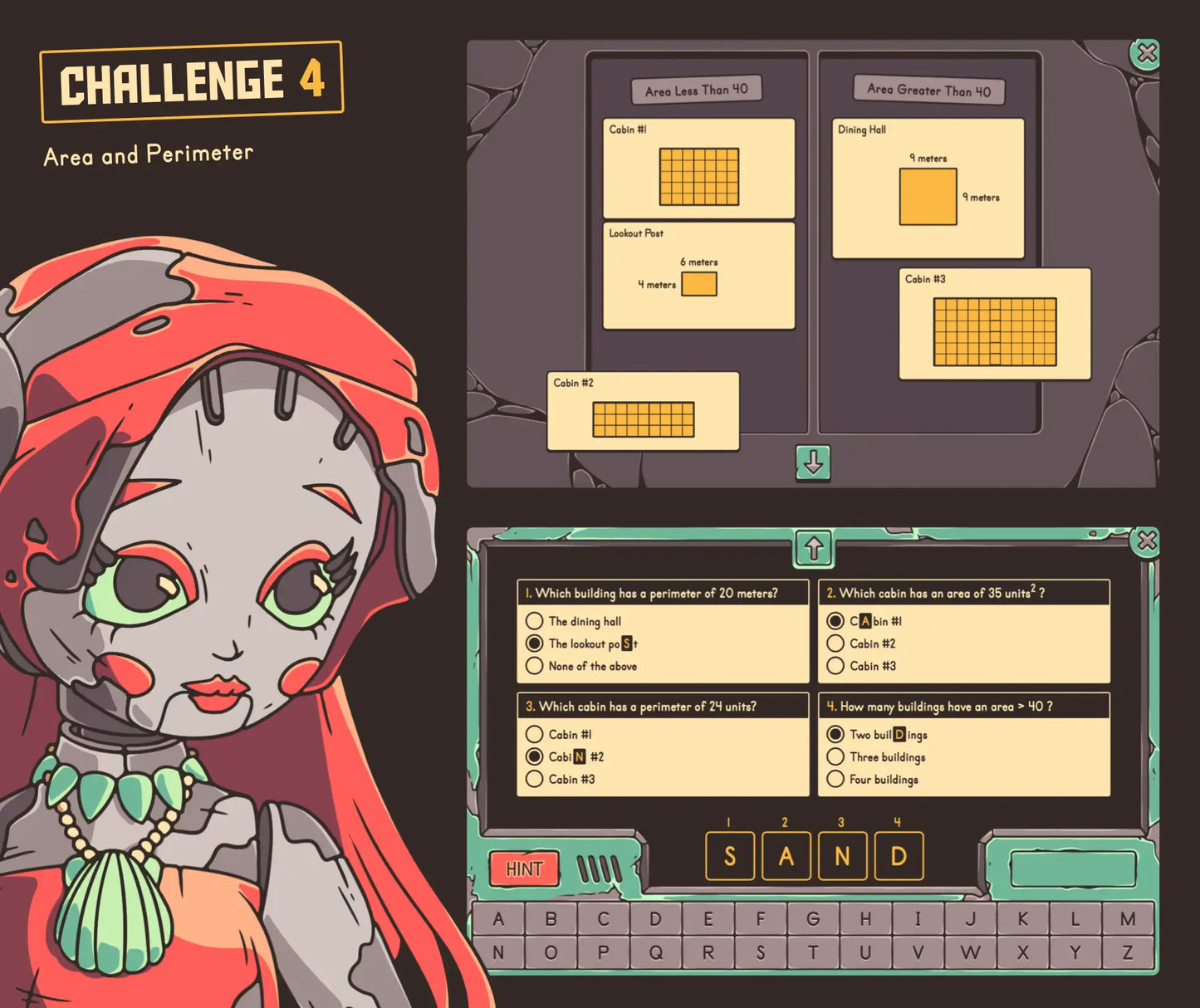 Digital summer area and perimeter escape room activity for third grade math test prep.