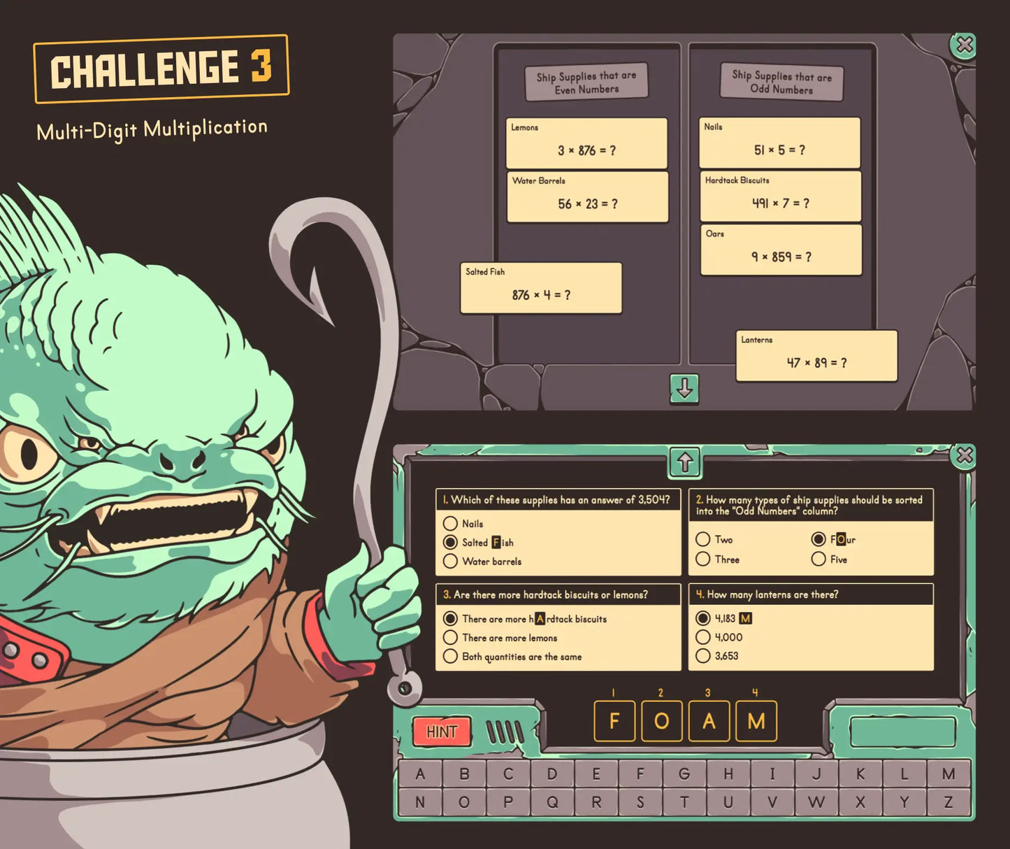 4th grade summer multi-digit multiplication escape room activity for end-of-year, summer break, and test prep.