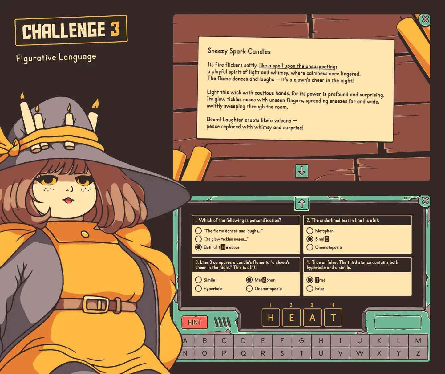 Virtual fall reading activity covering the standard of figurative language: personification, hyperbole, similes, and metaphors.