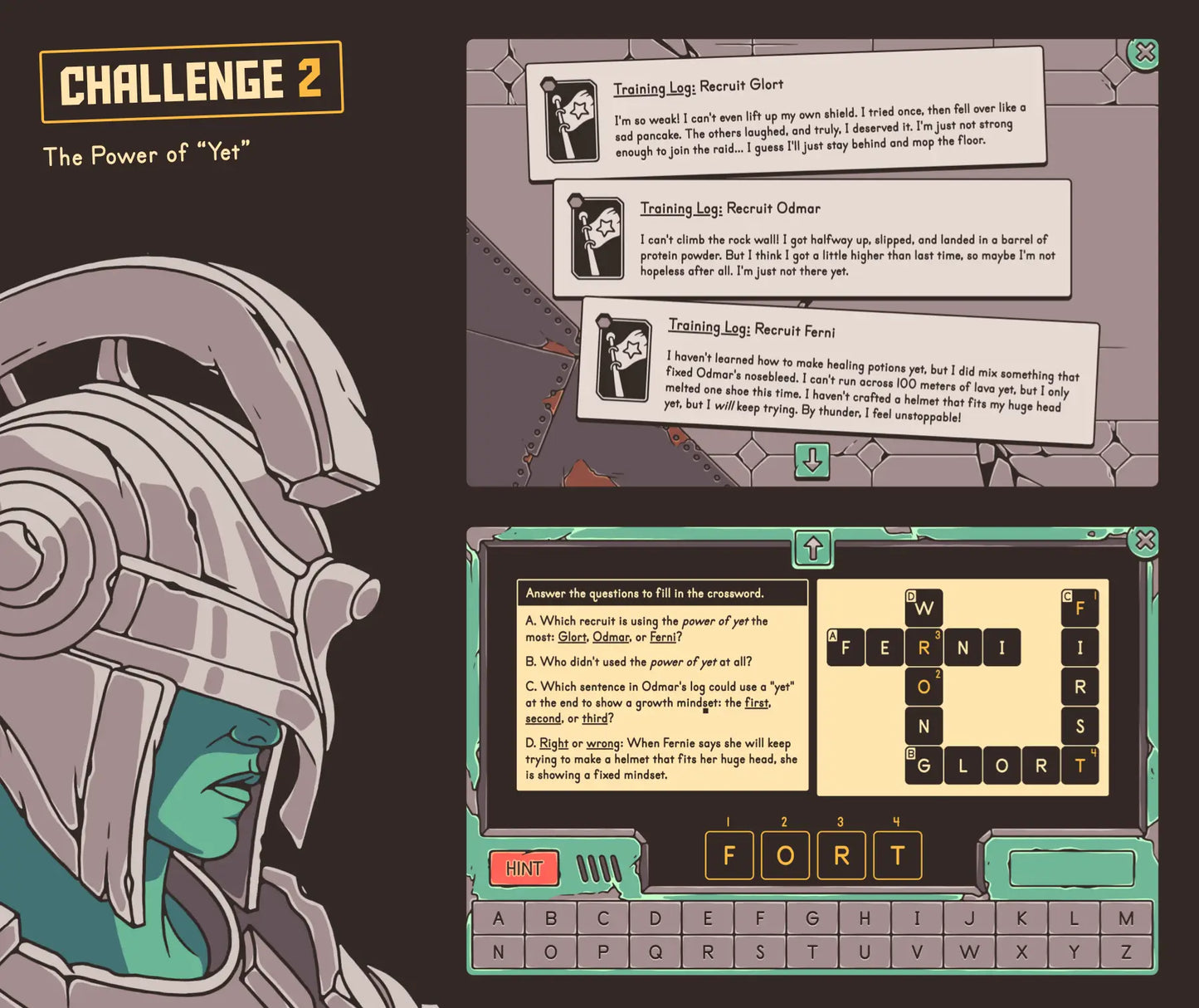 Virtual social-emotional learning activity focused on the "power of yet."