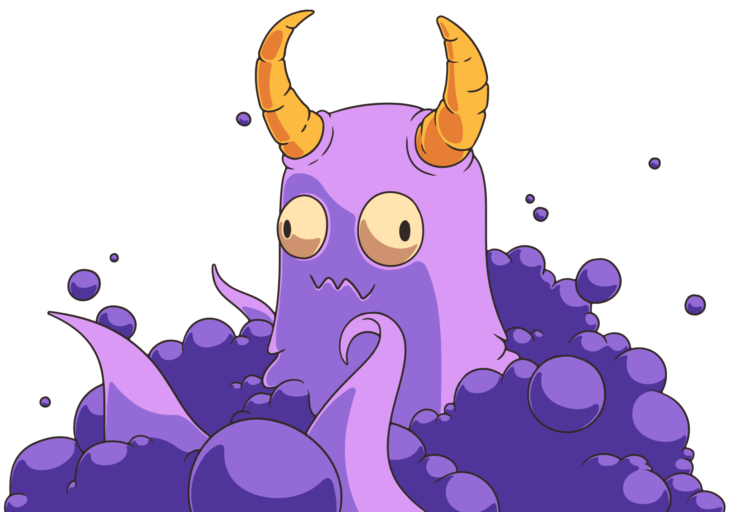 a spooky purple spirit emerging from a cloud of dreams