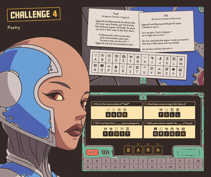 Digital Easter poetry review game for 5th grade readers.