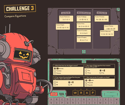 Digital comparing equations activity for fall classrooms.