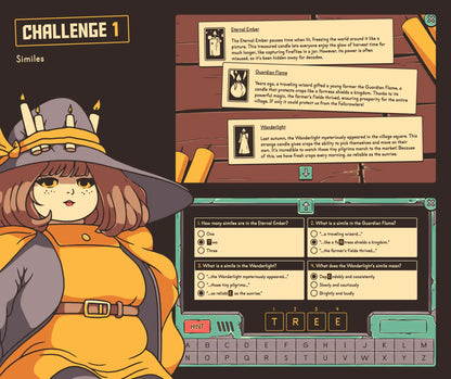 Digital autumn similes activity with reading comprehension passages.
