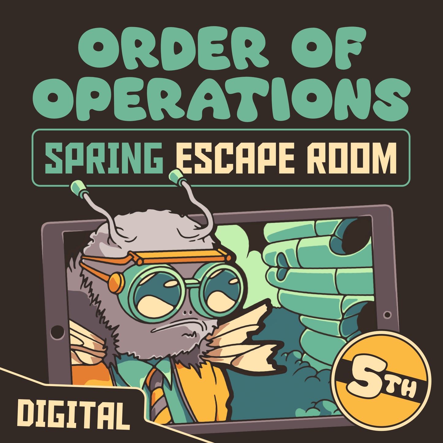 Digital spring test prep escape room for 5th grade order of operations, entitled "Beehive Blitz."