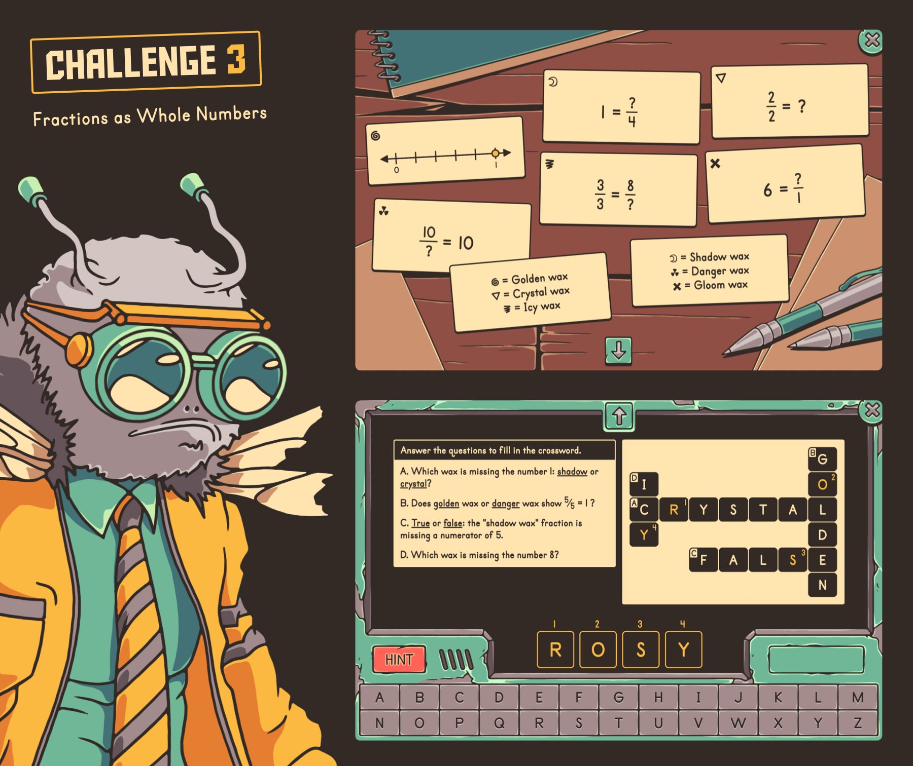 Virtual 3rd grade fractions as whole numbers activity for spring test prep.