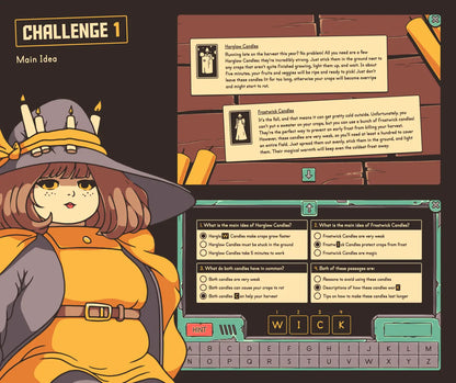 Digital autumn comparing main ideas activity with reading comprehension passages.