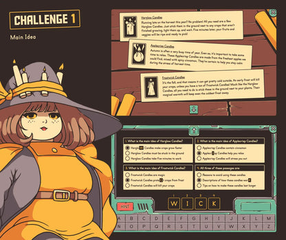 Digital autumn main idea activity with reading comprehension passages.