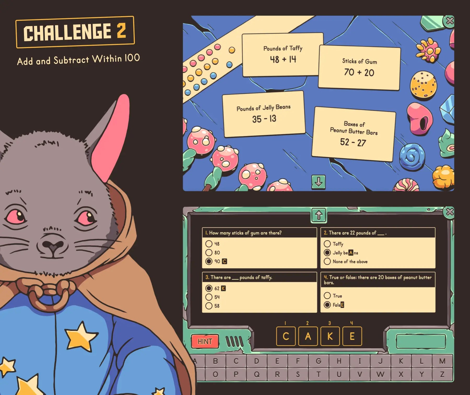 Free digital adding and subtracting within 100 escape room activity for 2nd grade.
