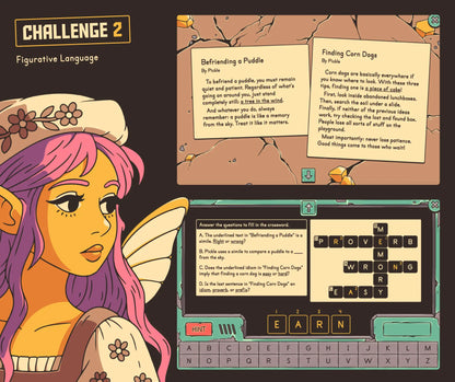 Figurative language escape room activity focused on similes, metaphors, idioms, and proverbs — with a crossword puzzle.