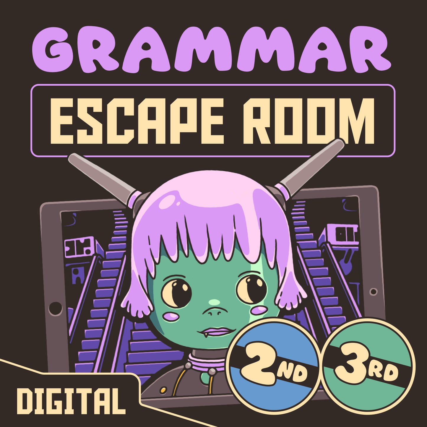 Online grammar escape room for 2nd and 3rd grade