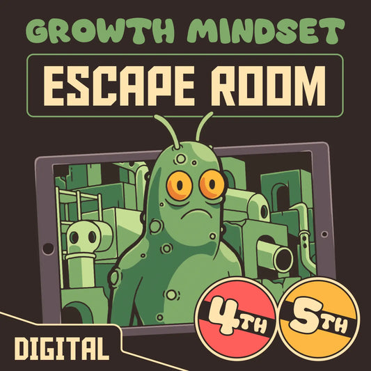 Digital escape room for 4th and 5th grade growth mindset, titled "Puzzle Punks: Pickle's Playground."