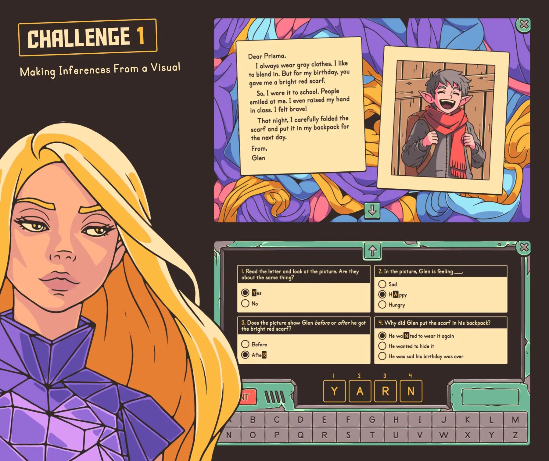 Digital inferences activity for 2nd and 3rd grade, focused on making inferences about a visual / picture.