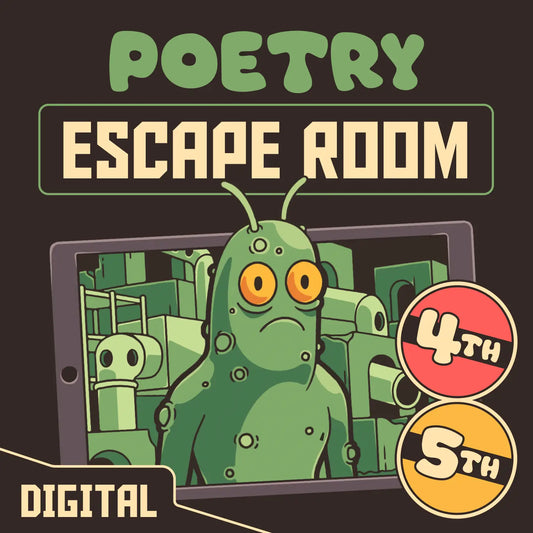 Digital 4th and 5th poetry escape room for online reading review.