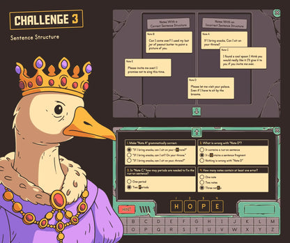 Online sentence structure activity covering run-ons, fragments, and complete sentences at a 4th and 5th grade level.