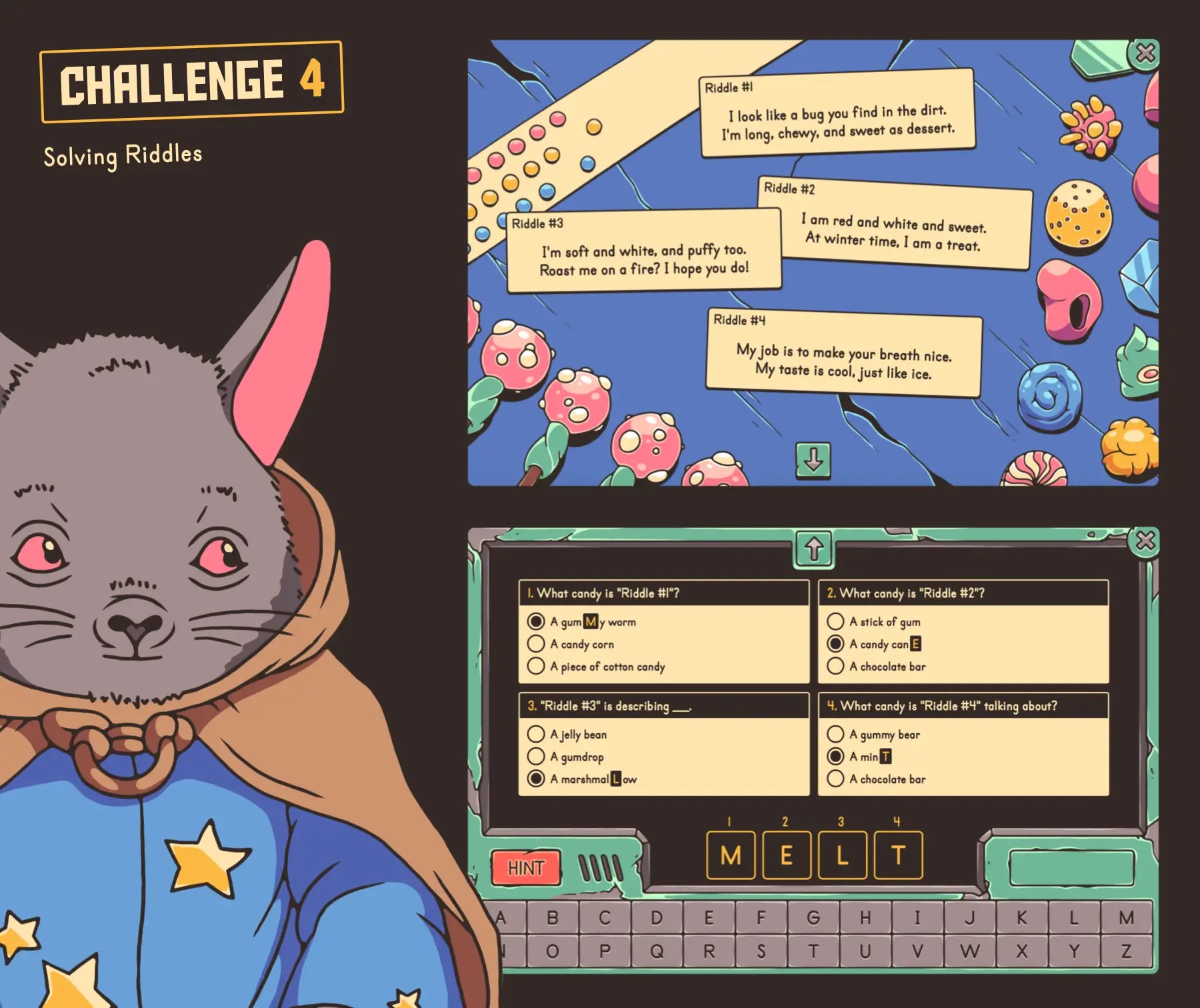 Reading escape room activity focused on solving riddles.