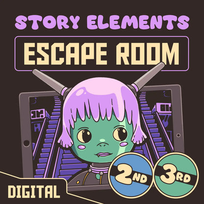 Digital story elements escape room for 2nd and 3rd grade classrooms.