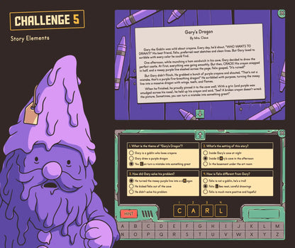 Digital 4th grade Christmas story elements activity with a short story and online review quiz.