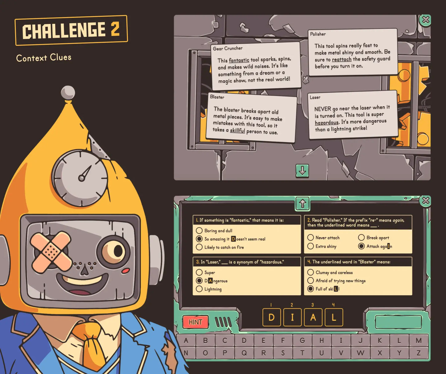 Virtual year-end context clues activity for fourth grade classrooms.