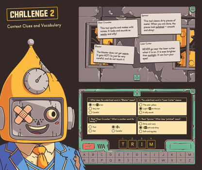 Virtual year-end context clues and vocabulary activity for second grade classrooms.