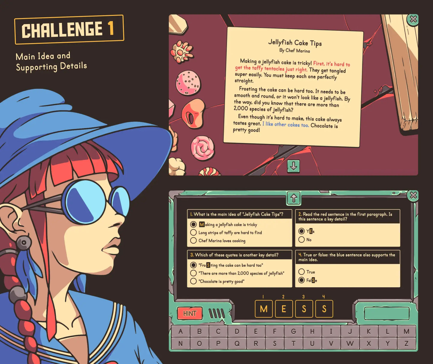 Online 3rd grade end-of-year main idea and supporting details escape room challenge.