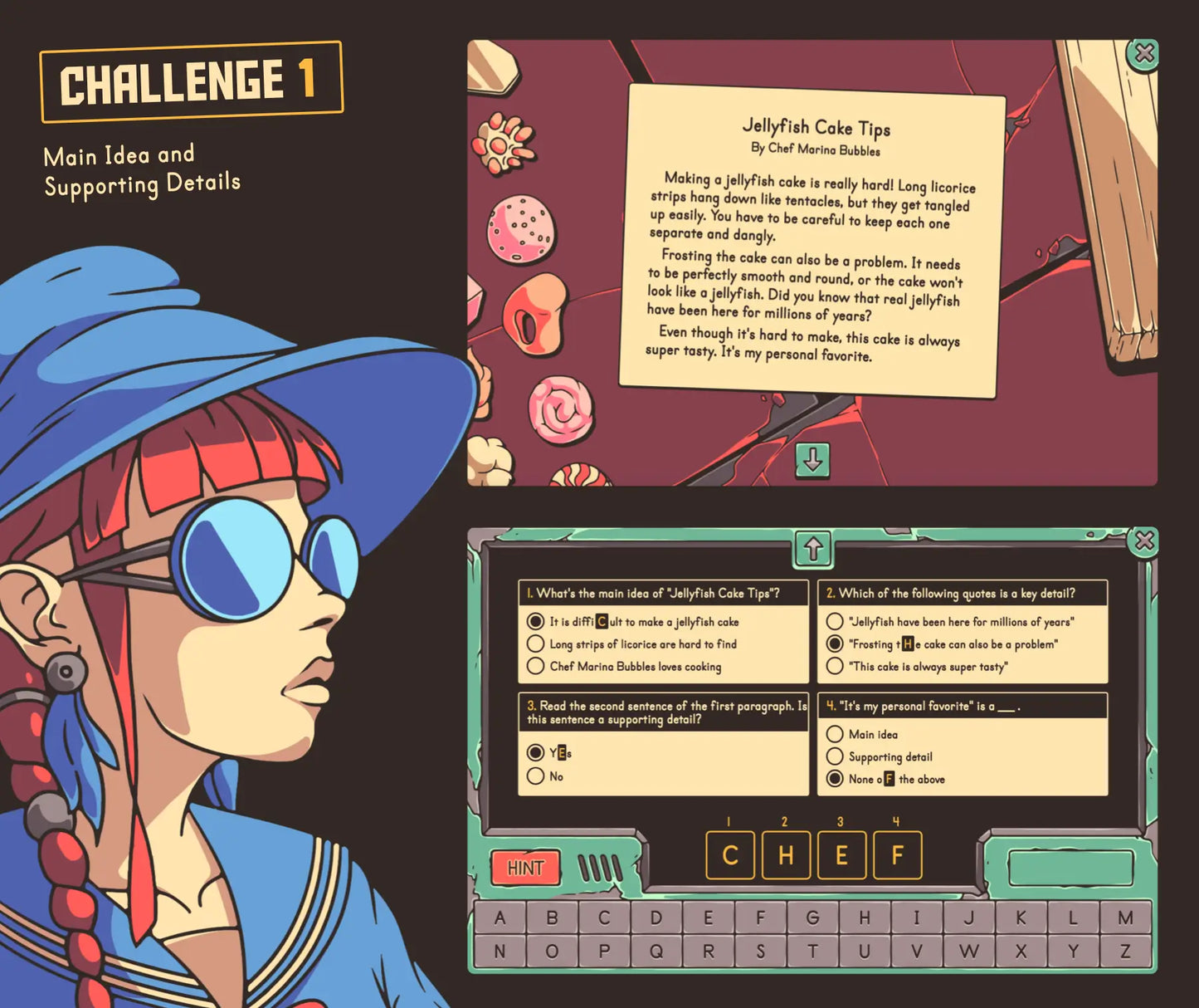 Online 4th grade end-of-year main idea and supporting details escape room challenge.