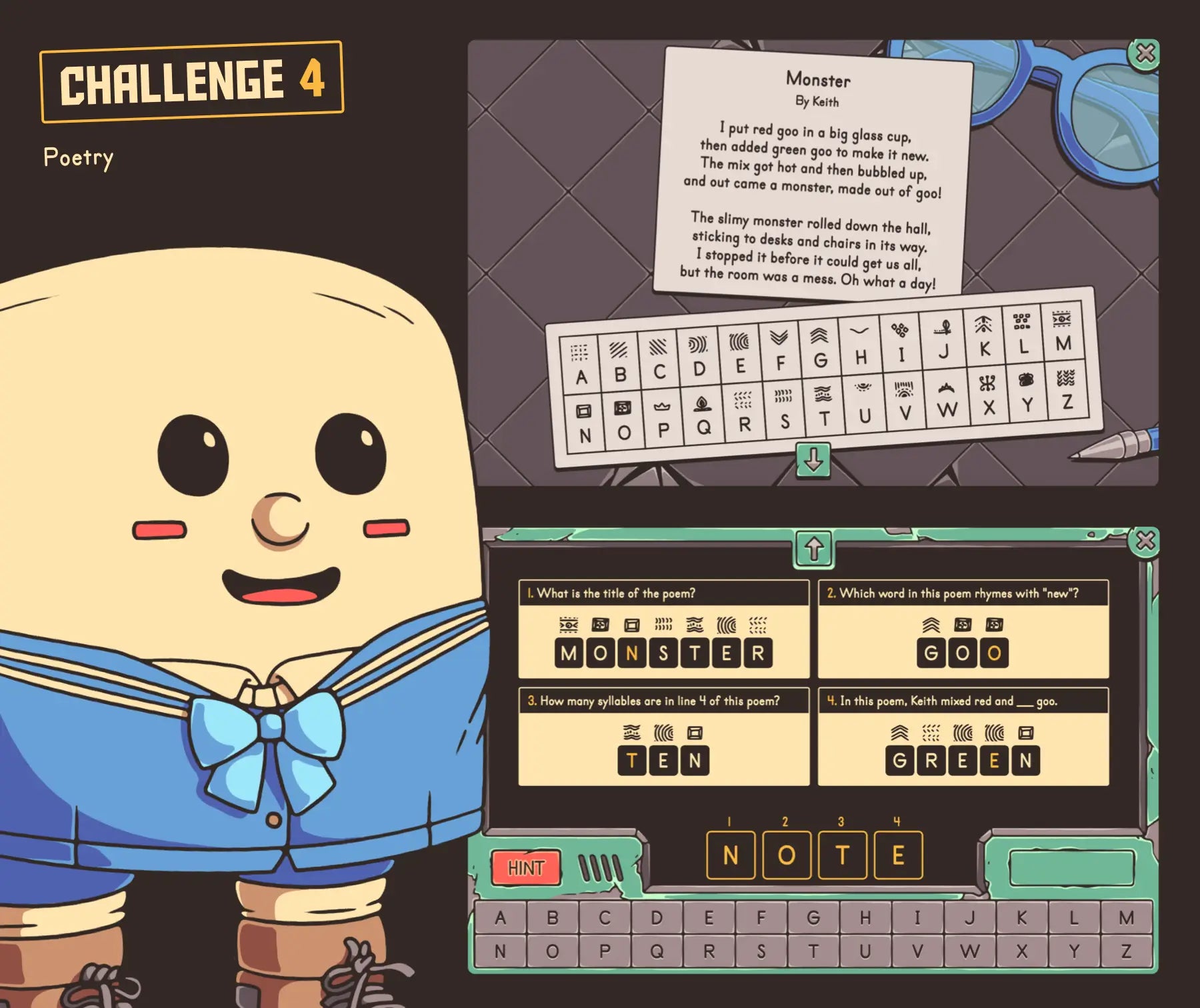 Digital last week of school reading activity for 2nd grade, focused on poetry skills.