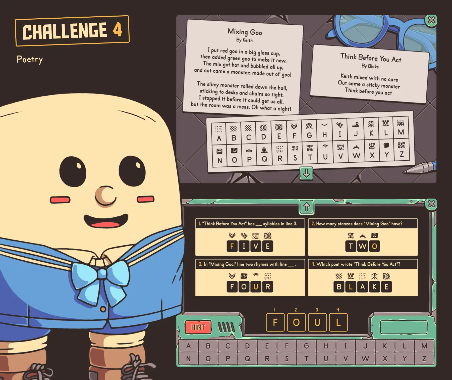 Digital last week of school reading activity for 3rd grade, focused on poetry skills.