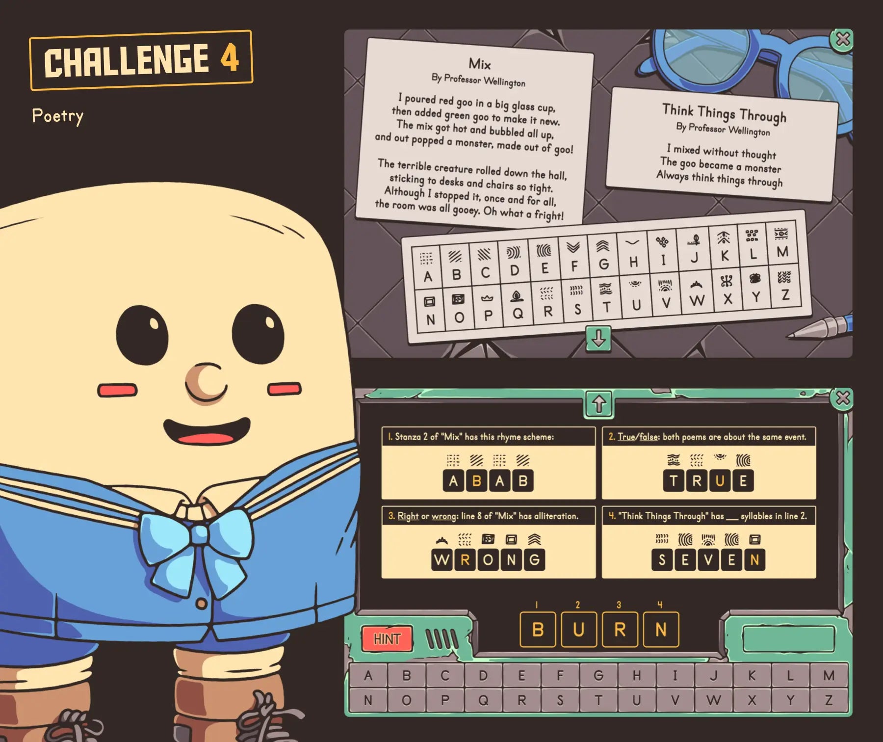 Digital last week of school reading activity for 4th grade, focused on poetry skills.