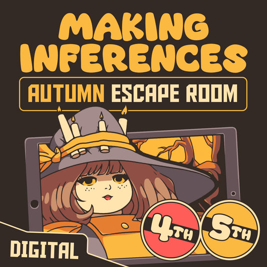 4th and 5th grade fall making inferences escape room for reading comprehension.