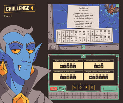 Digital 5th grade Halloween poetry game, with a secret code and cryptogram.