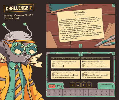 Virtual spring making inferences about a fictional text escape room activity for 4th and 5th grade test prep.