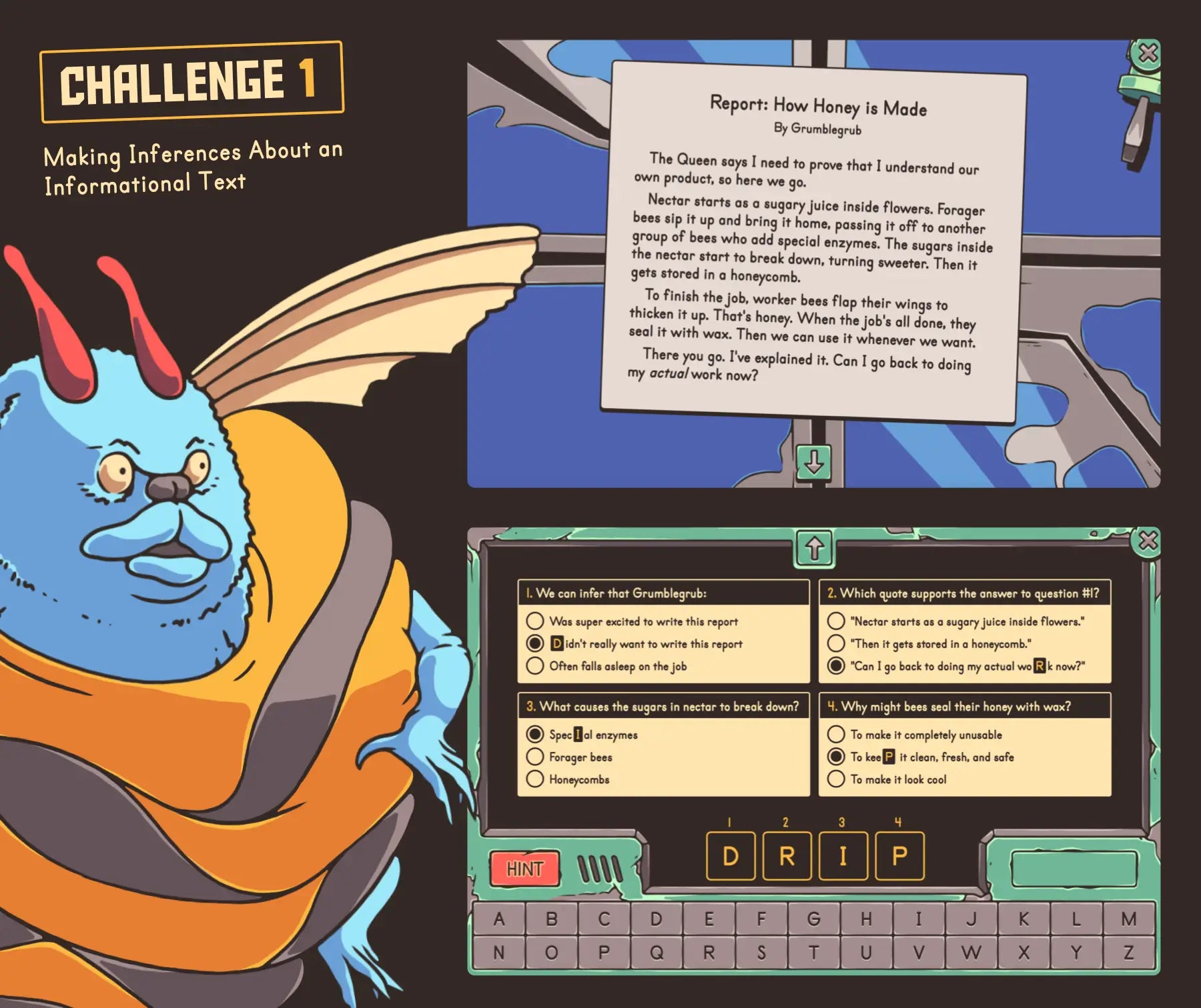 Digital spring reading review activity focused on 4th and 5th grade making inferences about an informational text.
