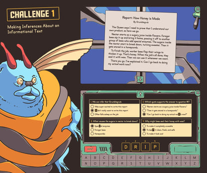 Digital spring reading review activity focused on 4th and 5th grade making inferences about an informational text.