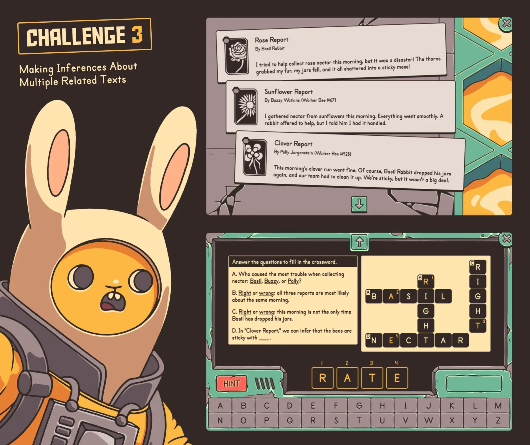 Online making inferences about multiple related texts spring reading review activity with a crossword puzzle.