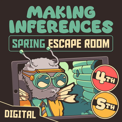 Spring making inferences escape room for 4th and 5th grade, titled "Puzzle Punks: Beehive Blitz."