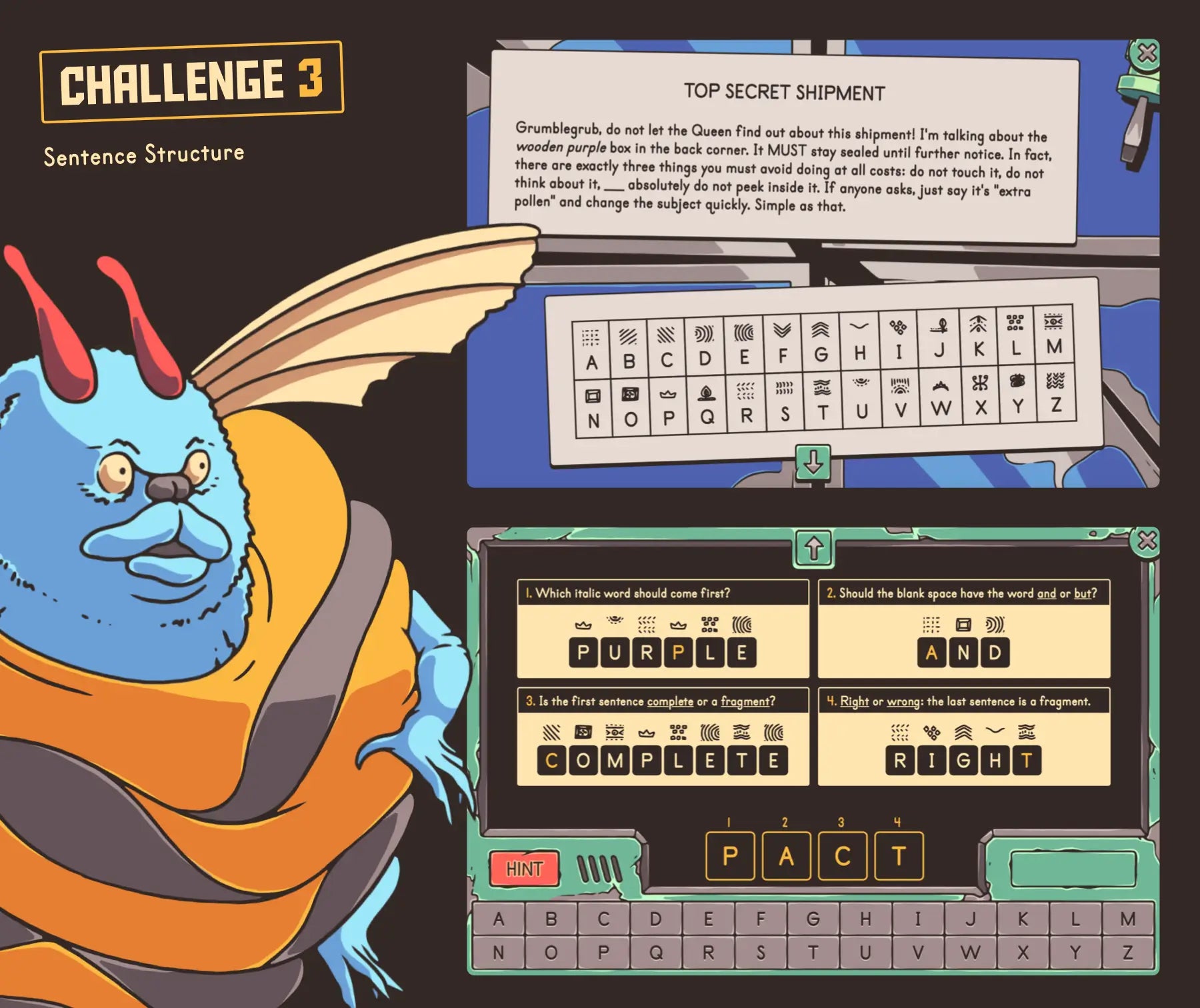 Online sentence structure spring reading review activity with a cryptogram and secret code.