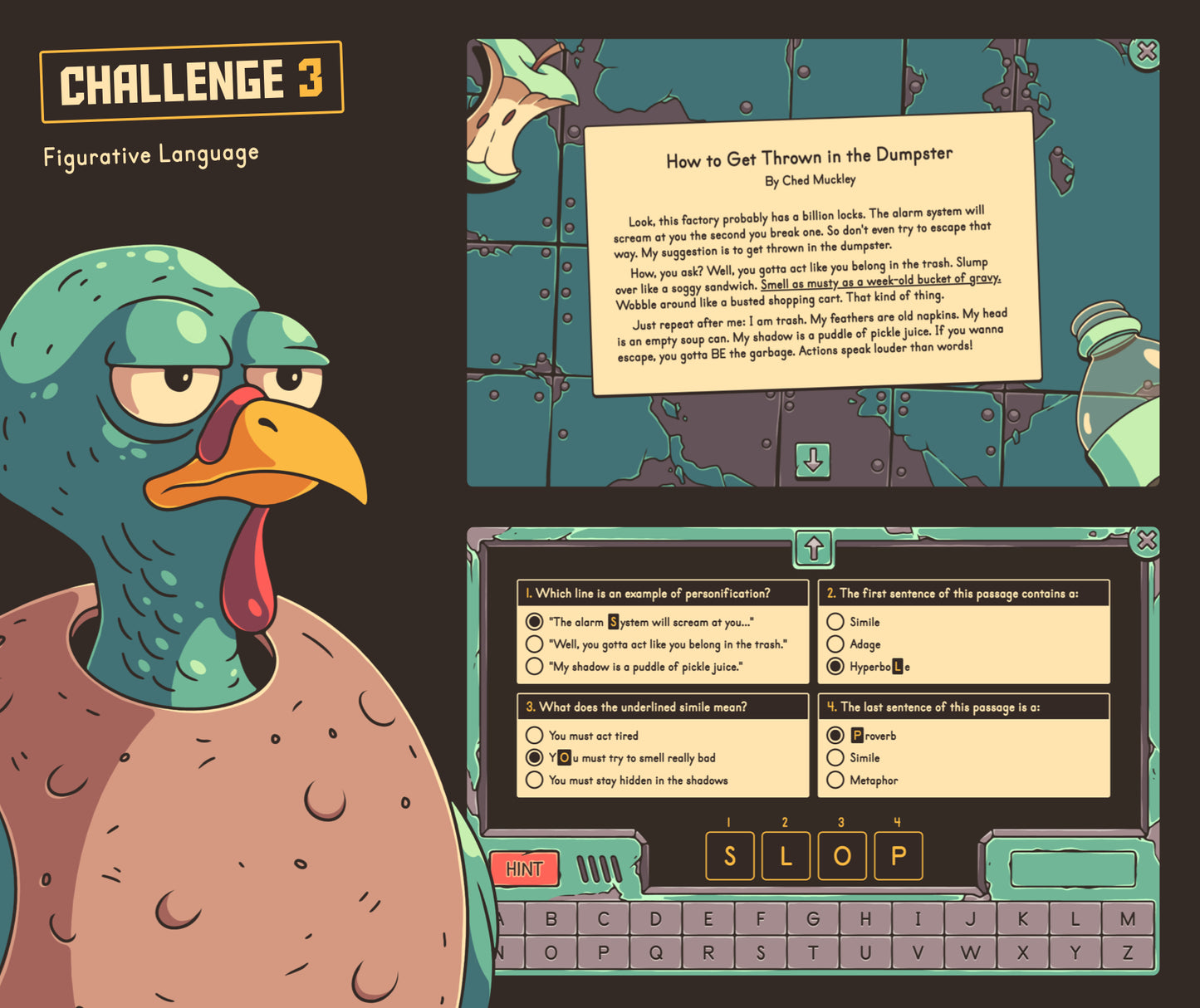 Digital 5th grade Thanksgiving figurative language escape room for practicing similes, metaphors, hyperbole, idioms, adages, and proverbs.