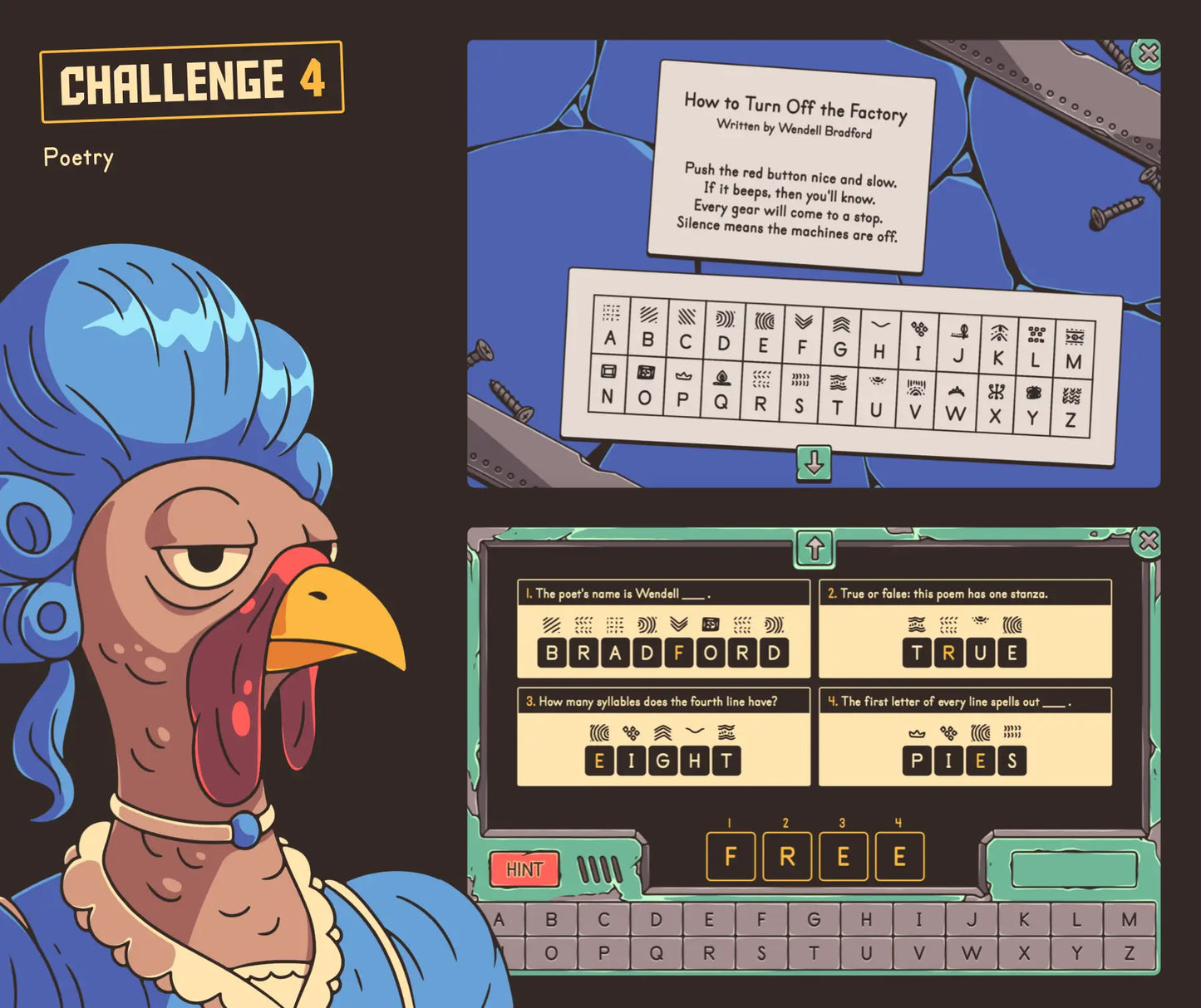 Online Thanksgiving poetry game for reviewing 3rd grade poetic elements, structure, and more.
