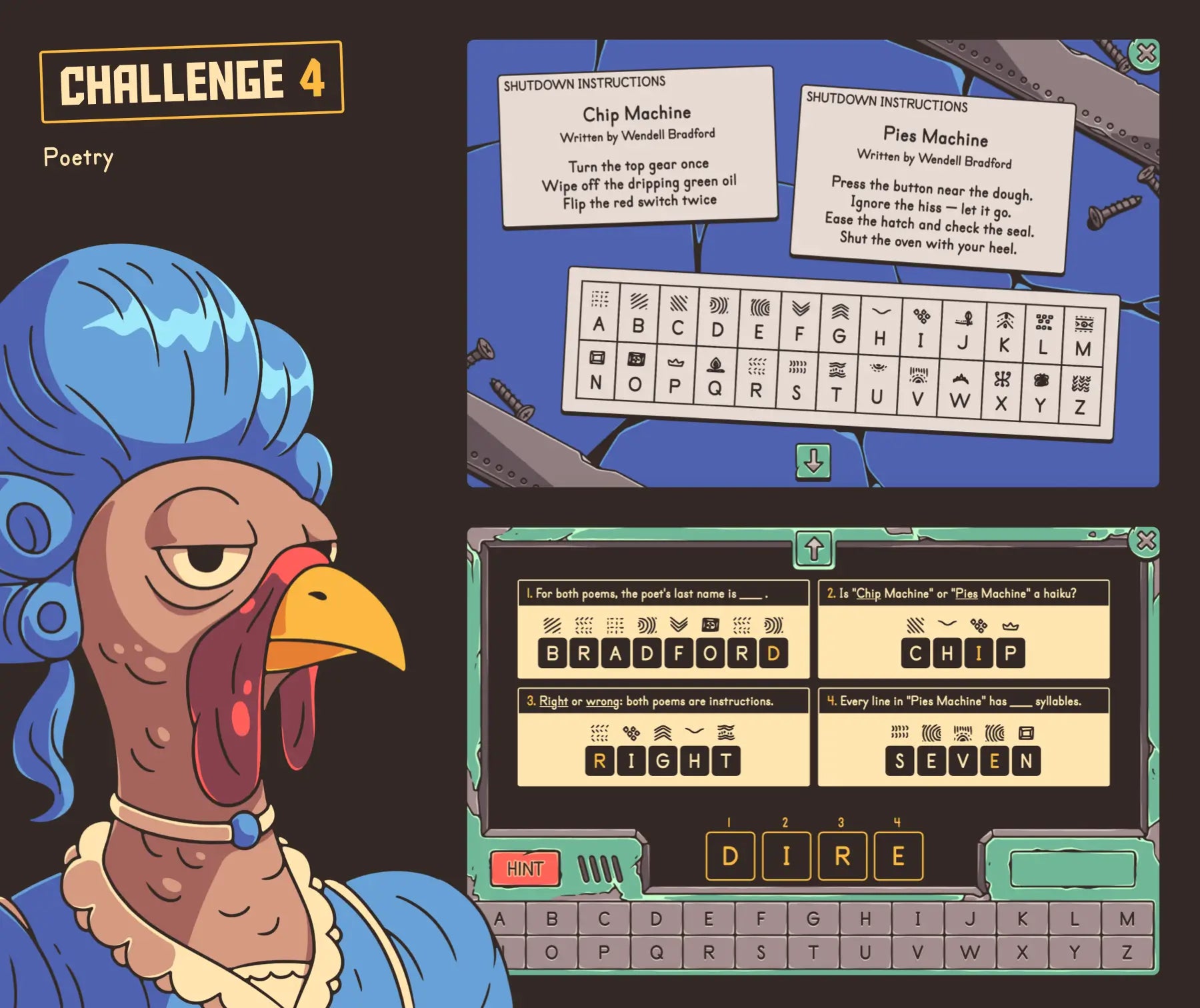 Online Thanksgiving poetry game for reviewing 4th grade poetic elements, structure, main ideas, and more.