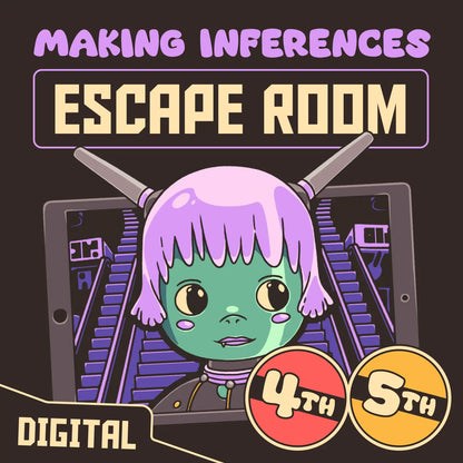 Digital making inferences escape room for 4th and 5th grade, titled "Puzzle Punks: Escape the Midnight Mall."